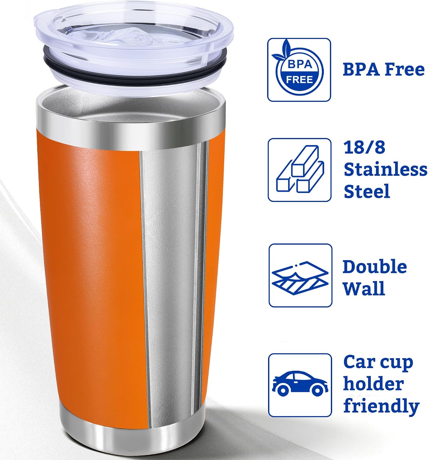 20oz Stainless Steel Tumbler with Lid, Double Wall Vacuum Insulated Powder Coated Travel Mug, Mint Green, 1 Pack
