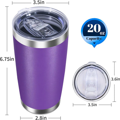 20oz Stainless Steel Tumbler with Lid, Double Wall Vacuum Insulated Powder Coated Travel Mug, Mint Green, 1 Pack