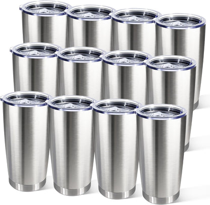 20oz Stainless Steel Tumbler with Lid, Double Wall Vacuum Insulated Powder Coated Travel Mug, Mint Green, 1 Pack