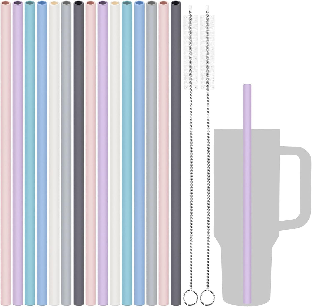 Silicone Drinking Straws Fit for Stanley 40oz 30oz Tumbler