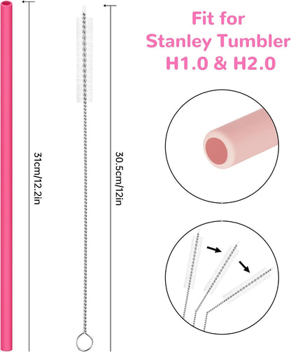 Silicone Drinking Straws Fit for Stanley 40oz 30oz Tumbler