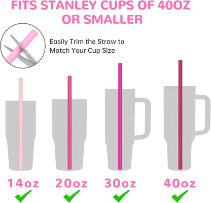 Silicone Drinking Straws Fit for Stanley 40oz 30oz Tumbler