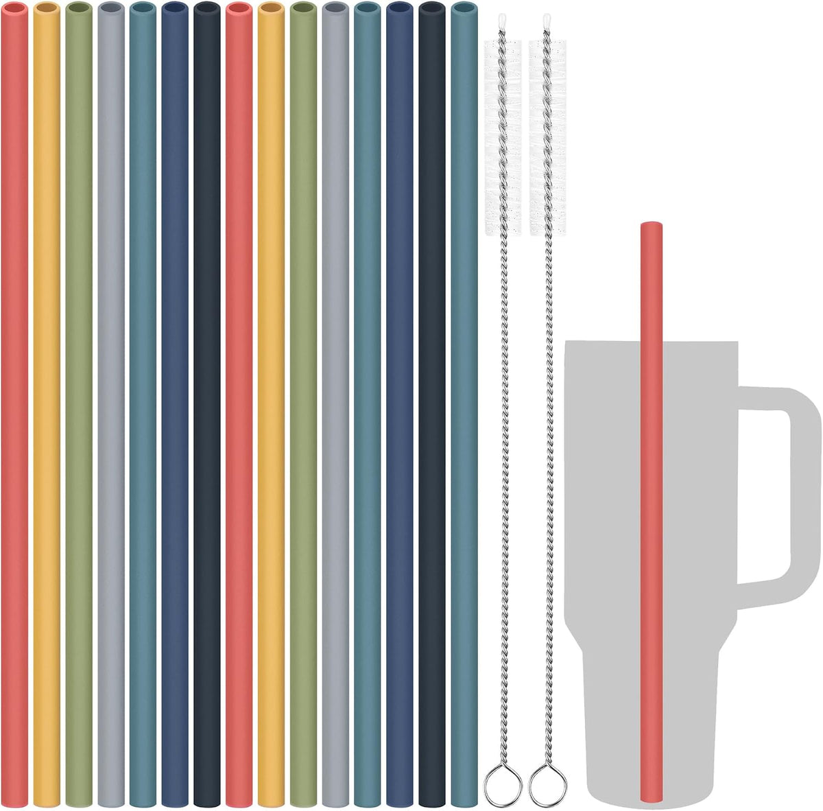 Silicone Drinking Straws Fit for Stanley 40oz 30oz Tumbler