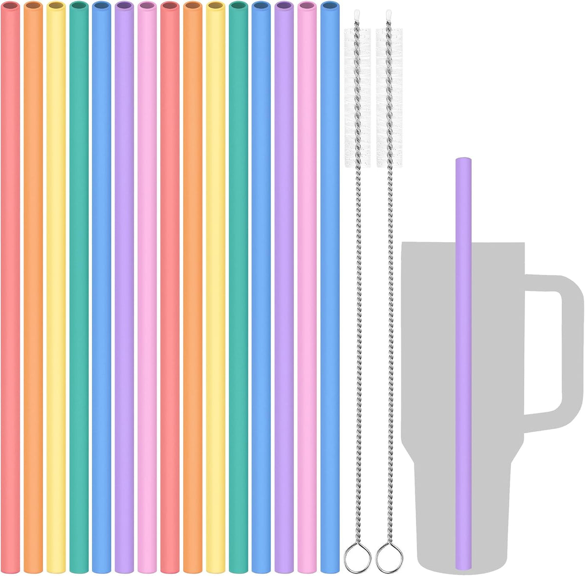 Silicone Drinking Straws Fit for Stanley 40oz 30oz Tumbler