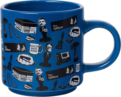 The Office Icons and Logo 2pk Ceramic Mug Stack, 13 Ounces