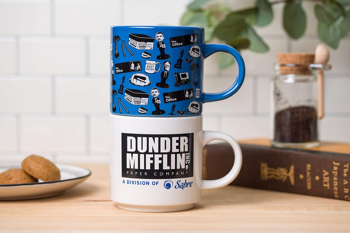 The Office Icons and Logo 2pk Ceramic Mug Stack, 13 Ounces