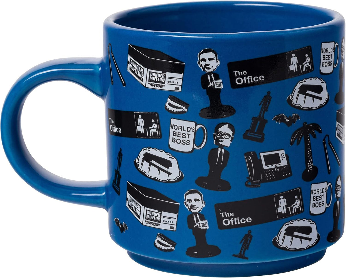 The Office Icons and Logo 2pk Ceramic Mug Stack, 13 Ounces