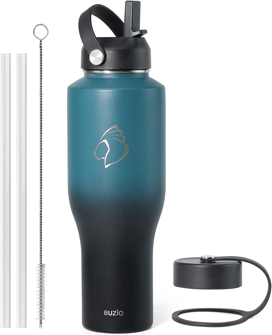 40 oz Insulated Water Bottle Fits in Car Cup Holders, Stainless Steel