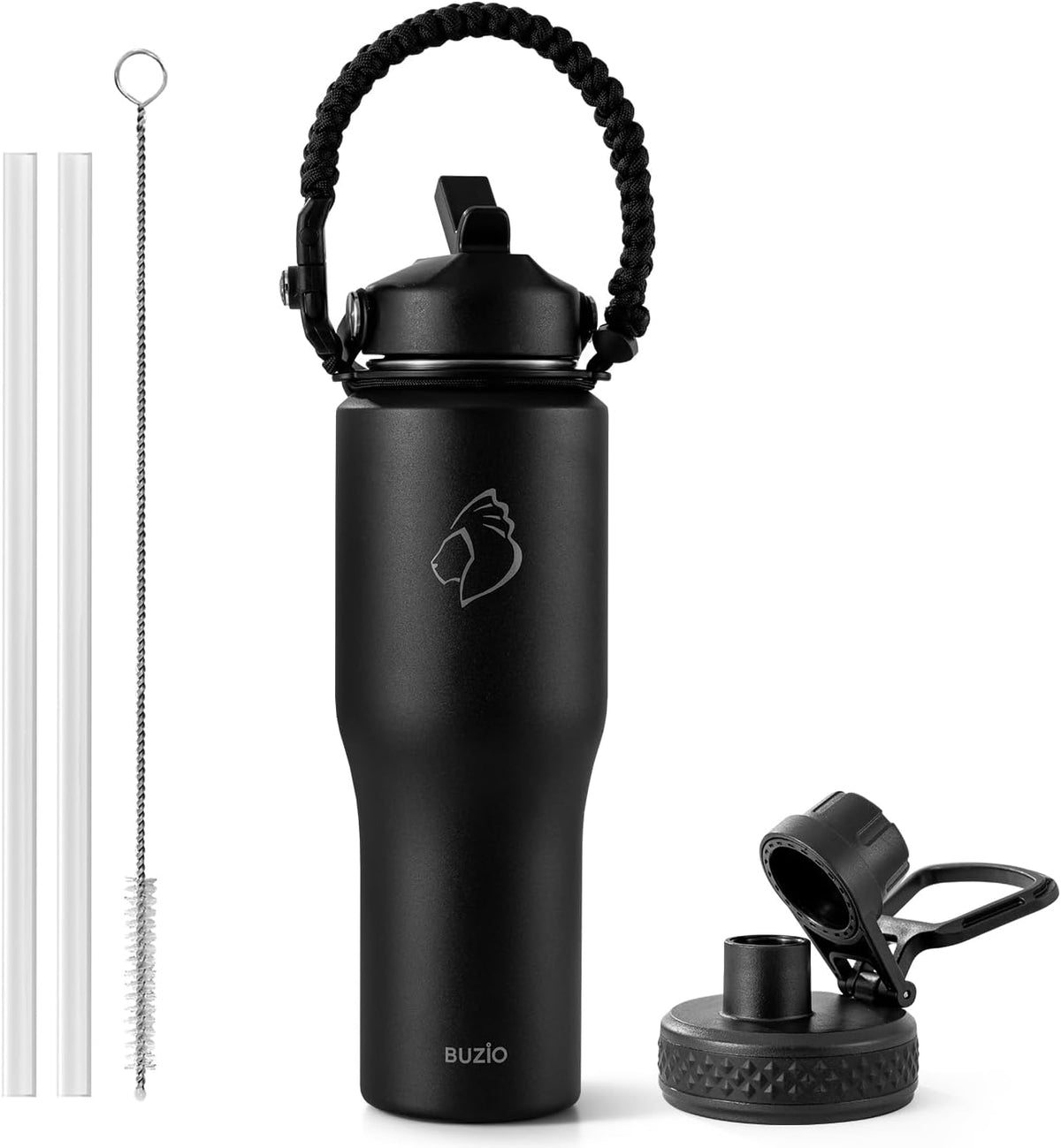 40 oz Insulated Water Bottle Fits in Car Cup Holders, Stainless Steel