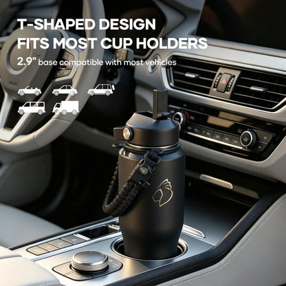 40 oz Insulated Water Bottle Fits in Car Cup Holders, Stainless Steel
