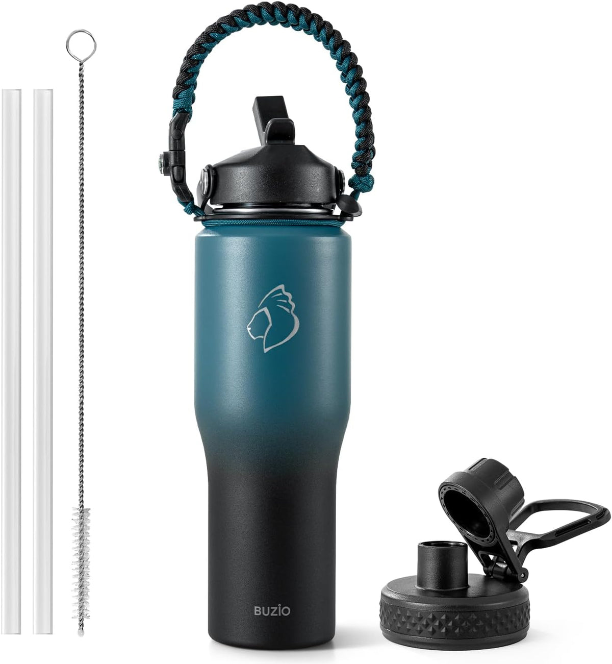 40 oz Insulated Water Bottle Fits in Car Cup Holders, Stainless Steel