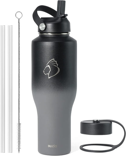 40 oz Insulated Water Bottle Fits in Car Cup Holders, Stainless Steel