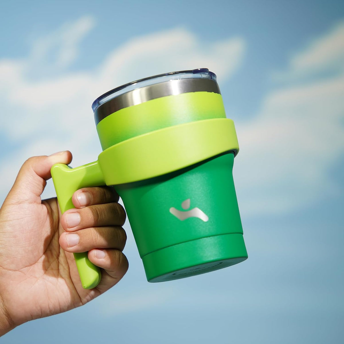 20 oz Tumbler with Handle and Straw, Insulated Travel Mug | Lemon; BPA-free, leak-proof tumbler with 2 lids, 2 straws, cup holder fit for coffee, office, travel & daily use