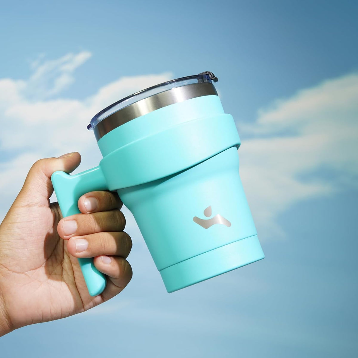 20 oz Tumbler with Handle and Straw, Insulated Travel Mug | Lemon; BPA-free, leak-proof tumbler with 2 lids, 2 straws, cup holder fit for coffee, office, travel & daily use