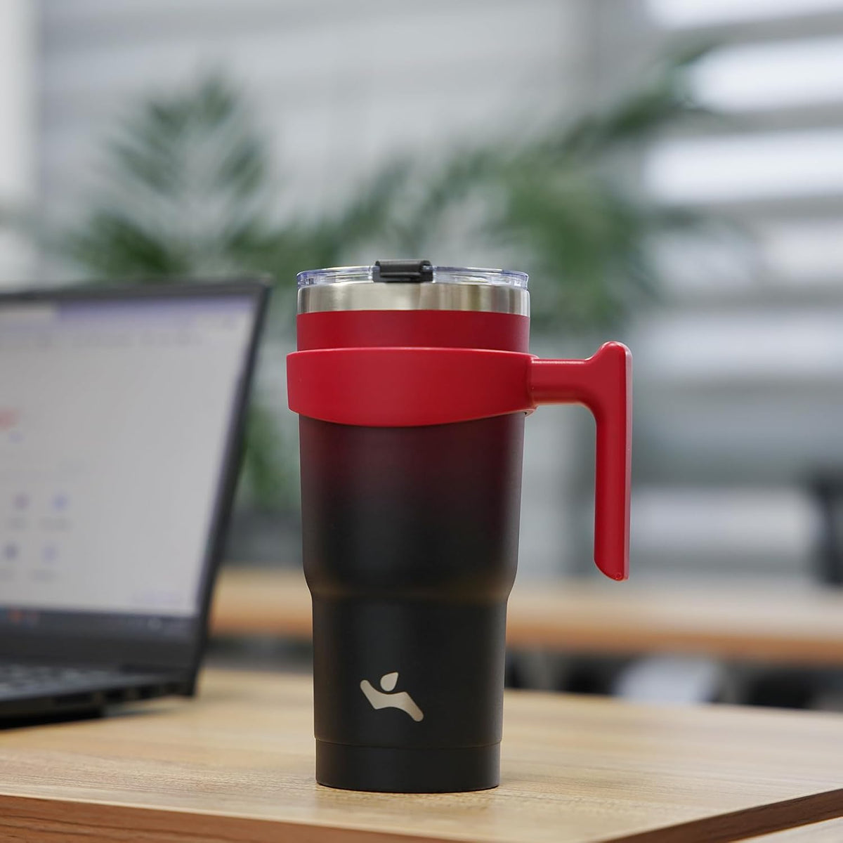 20 oz Tumbler with Handle and Straw, Insulated Travel Mug | Lemon; BPA-free, leak-proof tumbler with 2 lids, 2 straws, cup holder fit for coffee, office, travel & daily use