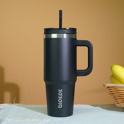 30 oz Insulated Tumbler with Handle & Straw, Stainless Steel | Double Wall Vacuum Insulation, Leak Proof, BPA Free, Dishwasher Safe, Cupholder Friendly, Travel & Outdoor, Mint