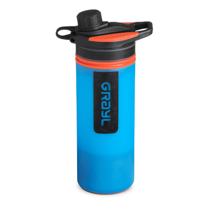 GeoPress 24 oz Water Purifier & Water Filter Bottle, Bali Blue