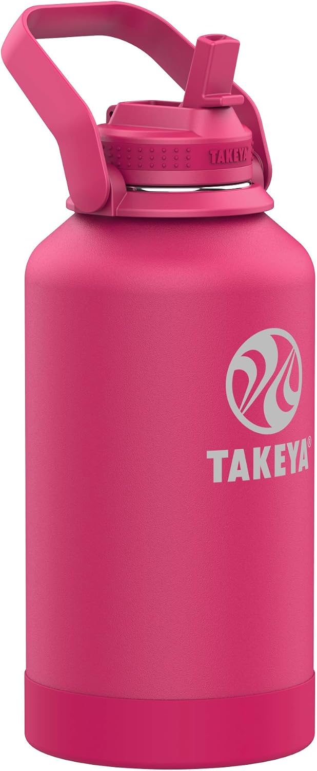 Pickleball Stainless Steel Insulated Water Bottle with Choice of Lid and Carry Handle, 32 Ounce, Dropshot Teal