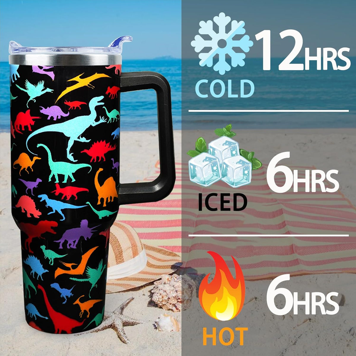 Dental 40 oz Tumbler with Handle Straw Lid Leak Proof | Travel Coffee Mug Insulated Hot Cold Ice Christmas Mothers Day Birthday Gifts for Women Dental
