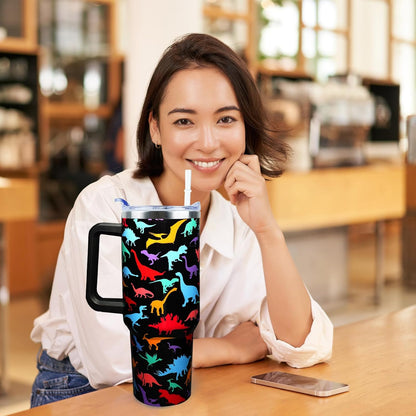 Dental 40 oz Tumbler with Handle Straw Lid Leak Proof | Travel Coffee Mug Insulated Hot Cold Ice Christmas Mothers Day Birthday Gifts for Women Dental