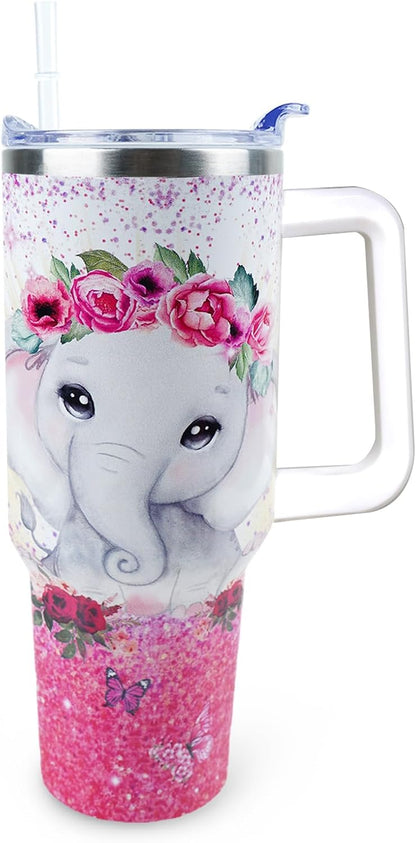 Dental 40 oz Tumbler with Handle Straw Lid Leak Proof | Travel Coffee Mug Insulated Hot Cold Ice Christmas Mothers Day Birthday Gifts for Women Dental