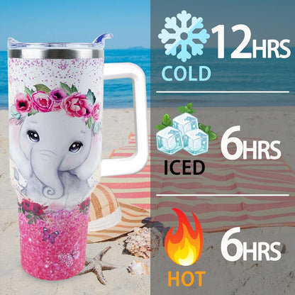 Dental 40 oz Tumbler with Handle Straw Lid Leak Proof | Travel Coffee Mug Insulated Hot Cold Ice Christmas Mothers Day Birthday Gifts for Women Dental