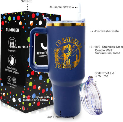 Dental 40 oz Tumbler with Handle Straw Lid Leak Proof | Travel Coffee Mug Insulated Hot Cold Ice Christmas Mothers Day Birthday Gifts for Women Dental