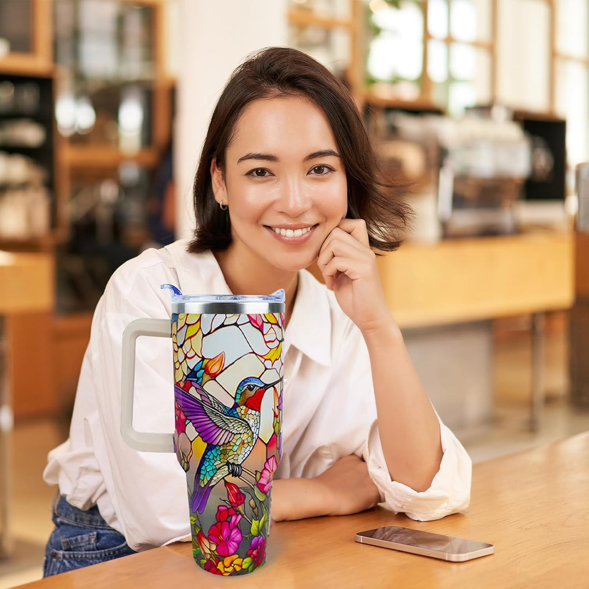 Dental 40 oz Tumbler with Handle Straw Lid Leak Proof | Travel Coffee Mug Insulated Hot Cold Ice Christmas Mothers Day Birthday Gifts for Women Dental