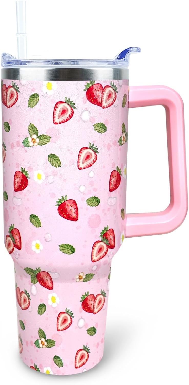 Dental 40 oz Tumbler with Handle Straw Lid Leak Proof | Travel Coffee Mug Insulated Hot Cold Ice Christmas Mothers Day Birthday Gifts for Women Dental