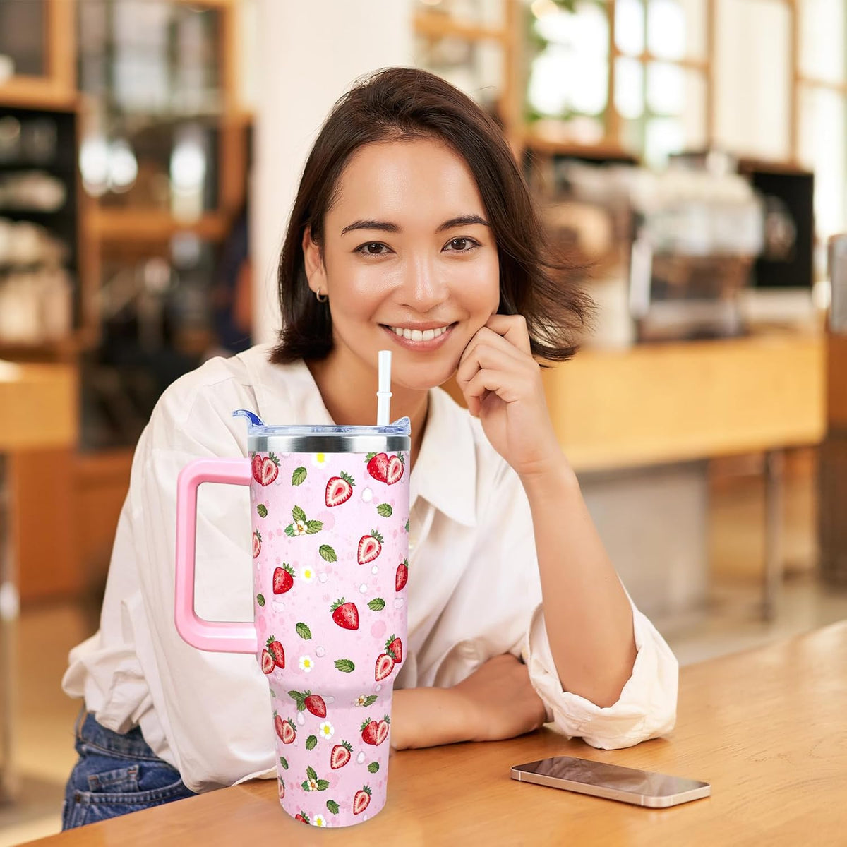 Dental 40 oz Tumbler with Handle Straw Lid Leak Proof | Travel Coffee Mug Insulated Hot Cold Ice Christmas Mothers Day Birthday Gifts for Women Dental