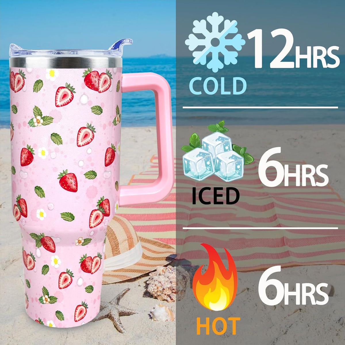 Dental 40 oz Tumbler with Handle Straw Lid Leak Proof | Travel Coffee Mug Insulated Hot Cold Ice Christmas Mothers Day Birthday Gifts for Women Dental