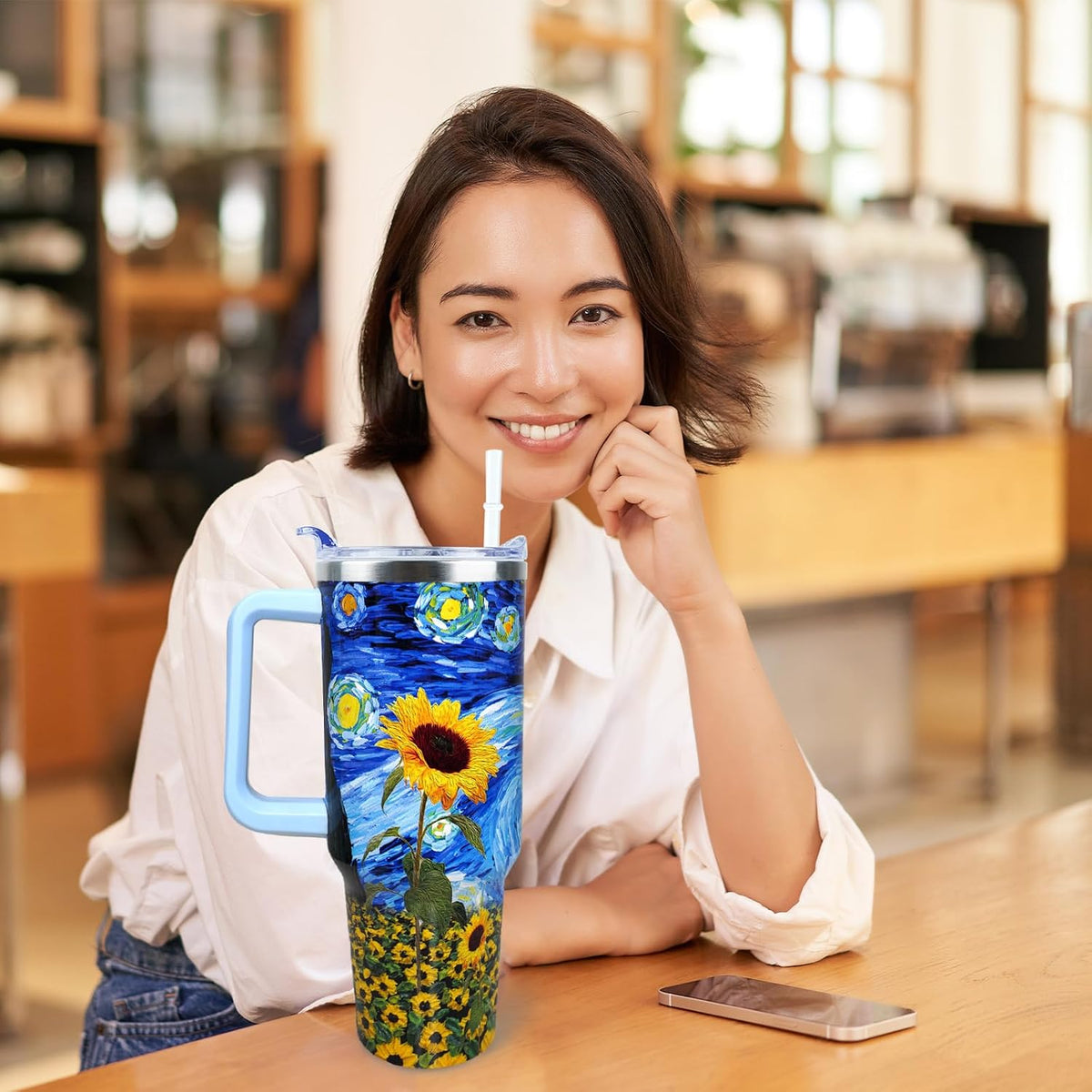 Dental 40 oz Tumbler with Handle Straw Lid Leak Proof | Travel Coffee Mug Insulated Hot Cold Ice Christmas Mothers Day Birthday Gifts for Women Dental