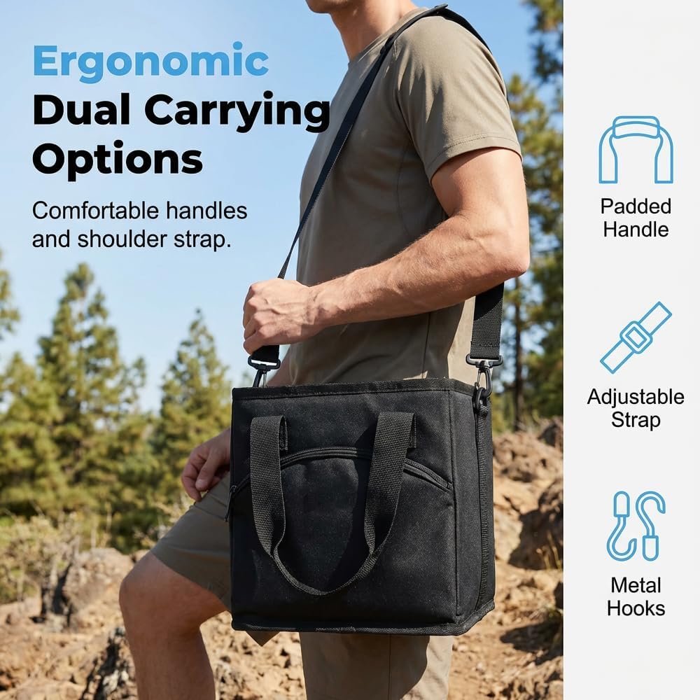 Family Size 4 Compartment Drink Bag, 2026 Tumbler Drink Bag Carrier with Adjustable Strap, Insulated Water Bottle Holder for Hiking, Walking, Sports, Travel