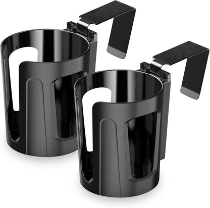 Large Car Door Cup Holder, Side Window Drink Holder, 2 Pack | Shockproof, Scratchproof, Doesn't Scratch Tint, Holds Large 8-40 oz. Bottles, Mugs and Other Big Drinks in 3.15"-3.93"