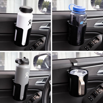 Large Car Door Cup Holder, Side Window Drink Holder, 2 Pack | Shockproof, Scratchproof, Doesn't Scratch Tint, Holds Large 8-40 oz. Bottles, Mugs and Other Big Drinks in 3.15"-3.93"