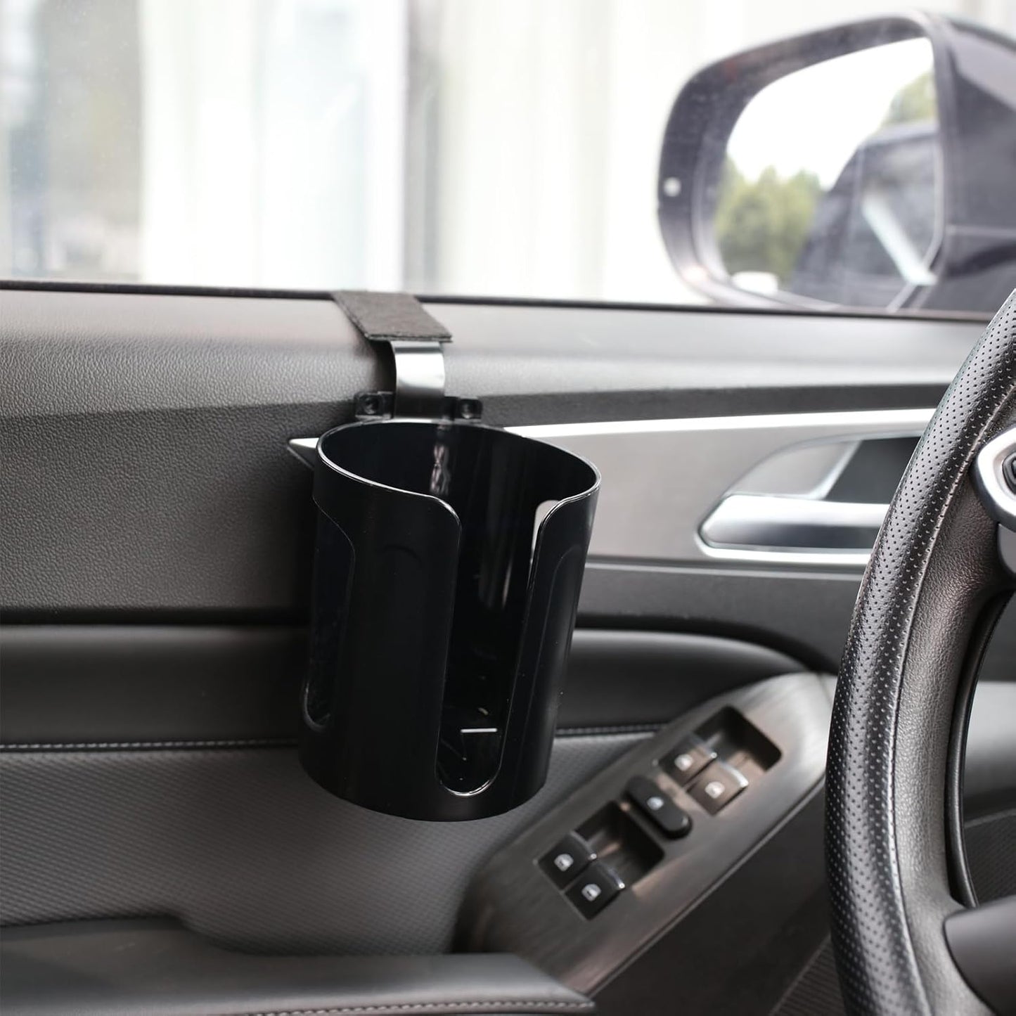 Large Car Door Cup Holder, Side Window Drink Holder, 2 Pack | Shockproof, Scratchproof, Doesn't Scratch Tint, Holds Large 8-40 oz. Bottles, Mugs and Other Big Drinks in 3.15"-3.93"
