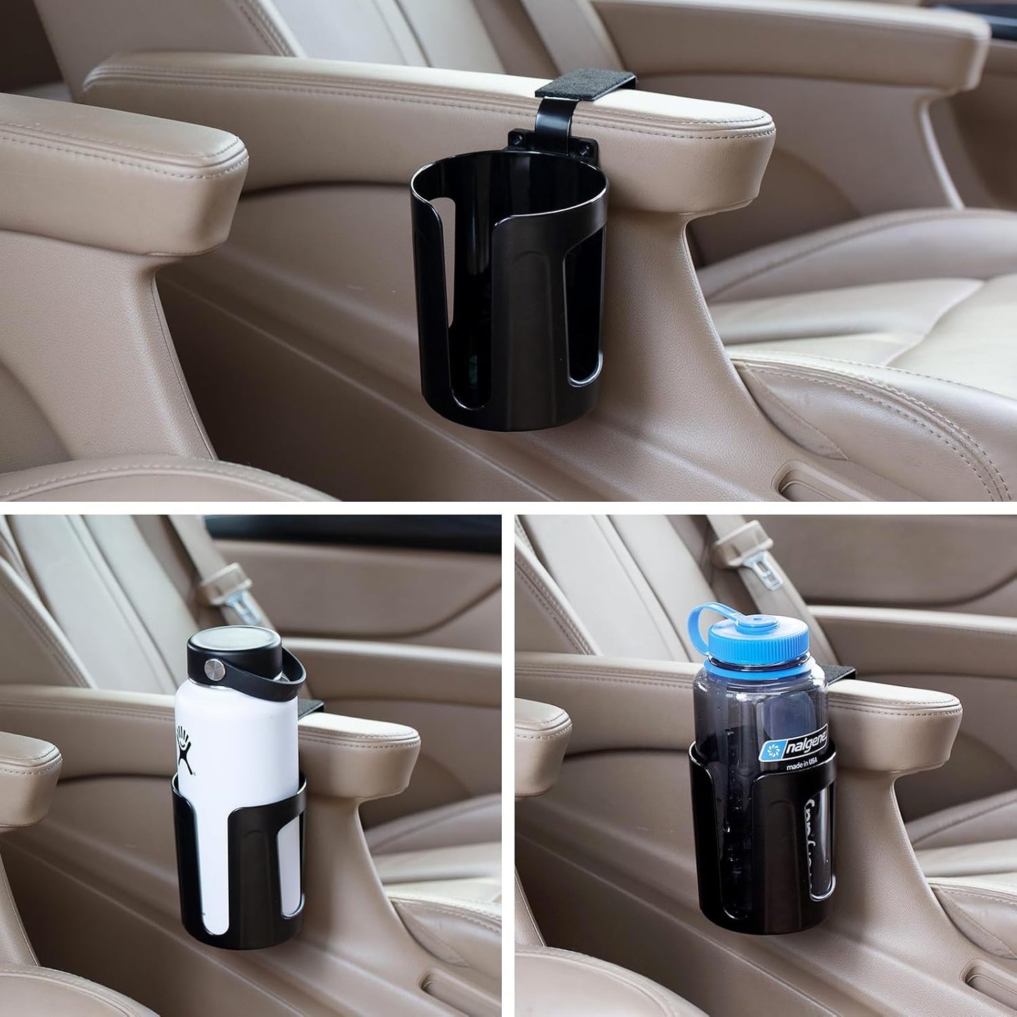 Large Car Door Cup Holder, Side Window Drink Holder, 2 Pack | Shockproof, Scratchproof, Doesn't Scratch Tint, Holds Large 8-40 oz. Bottles, Mugs and Other Big Drinks in 3.15"-3.93"