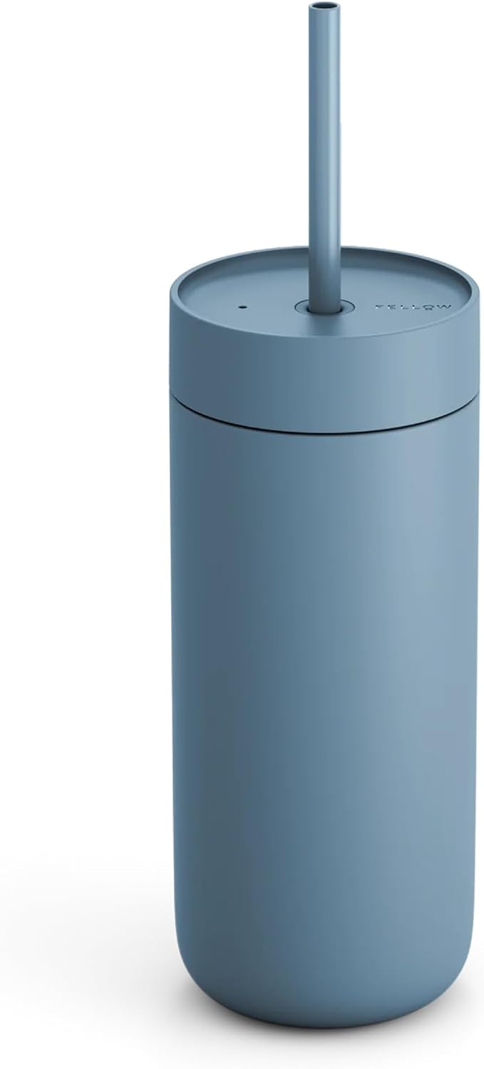 Carter Cold Ceramic Lined Tumbler 16 oz with Straw Lid, BPA-Free