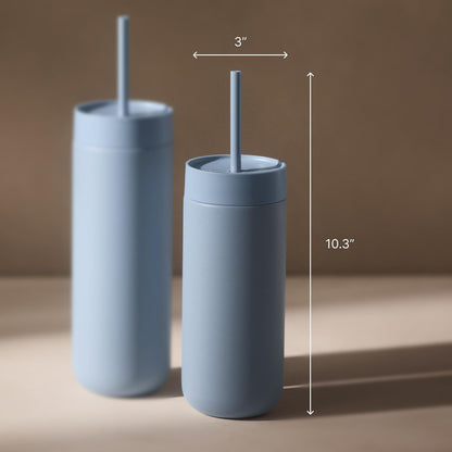 Carter Cold Ceramic Lined Tumbler 16 oz with Straw Lid, BPA-Free