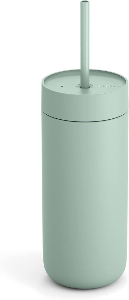 Carter Cold Ceramic Lined Tumbler 16 oz with Straw Lid, BPA-Free