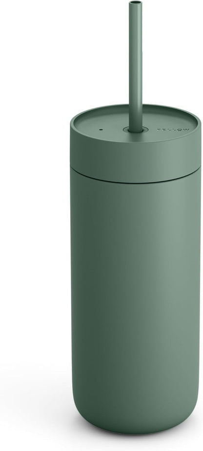 Carter Cold Ceramic Lined Tumbler 16 oz with Straw Lid, BPA-Free