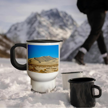 Usa California Death Valley Np, Eureka Dunes, LC Mtn Range 14oz Stainless Steel Travel Mug