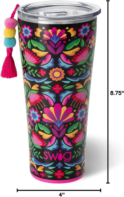32oz Insulated Tumbler with Lid, Let's Go Girls | Triple Insulated Stainless Steel - Lid Included - Keeps Drinks Cold or Hot - Cup Holder Friendly - Dishwasher Safe