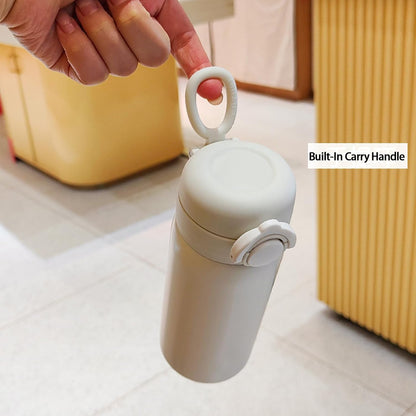 HuronTravel Mug Screw Cap Stainless Steel Drinking Cup100% LeakproofOne Click Safety LockVacuum Stainless Steel Water Bottle for School (green, 16.9, ounces)