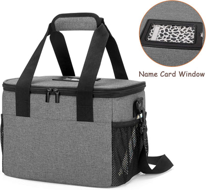 8-Cup Drink Carrier for Delivery Insulated Tote Bag, Black | Adjustable Dividers, Handle & Shoulder Strap,Reusable for Beverages,Food Take Out,Outdoors