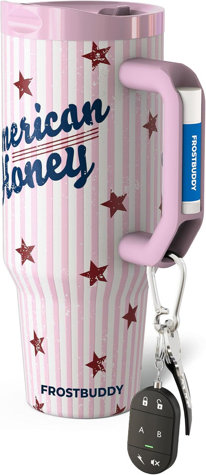 Thicc Buddy 16oz Tumbler - Insulated Stainless Steel (Cinnamon) | Double-wall vacuum insulated | Spill-proof flip lid | 18/8 premium stainless steel | Cup-holder friendly - Colors C