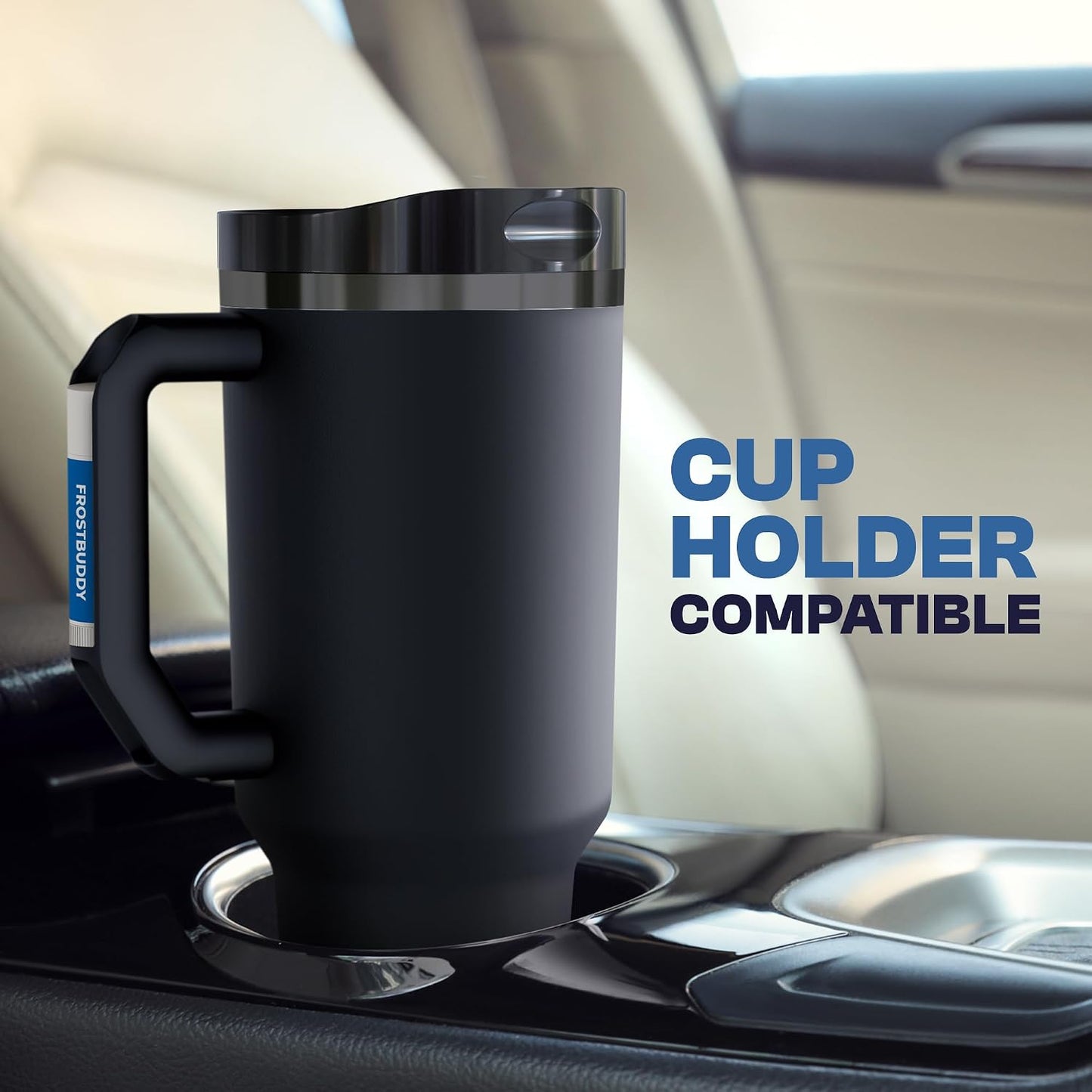 Thicc Buddy 16oz Tumbler - Insulated Stainless Steel (Cinnamon) | Double-wall vacuum insulated | Spill-proof flip lid | 18/8 premium stainless steel | Cup-holder friendly - Colors C