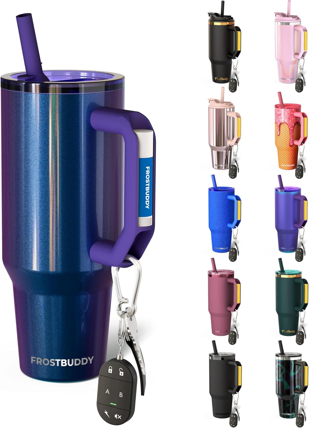 Thicc Buddy 16oz Tumbler - Insulated Stainless Steel (Cinnamon) | Double-wall vacuum insulated | Spill-proof flip lid | 18/8 premium stainless steel | Cup-holder friendly - Colors C