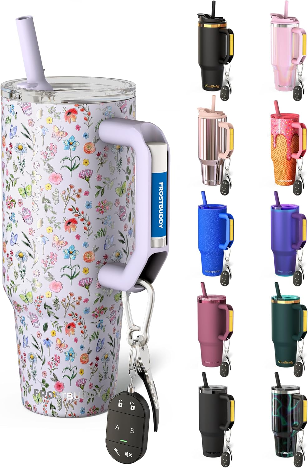 Thicc Buddy 16oz Tumbler - Insulated Stainless Steel (Cinnamon) | Double-wall vacuum insulated | Spill-proof flip lid | 18/8 premium stainless steel | Cup-holder friendly - Colors C
