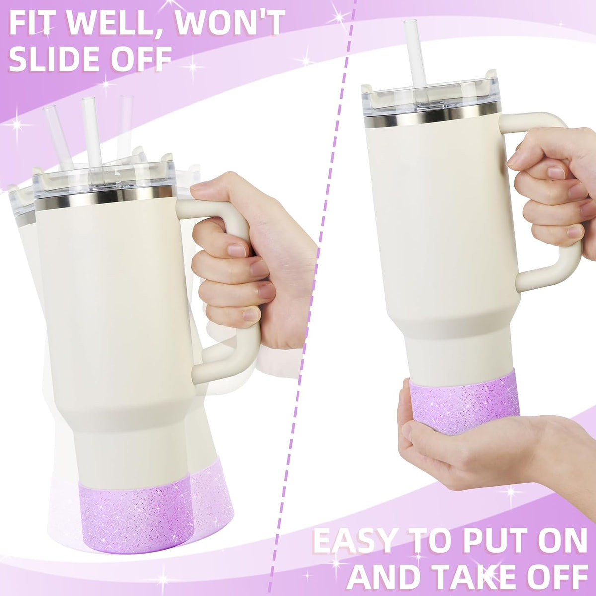 Glitter Silicone Boot for Stanley Tumbler 40oz&30oz and More Bottle